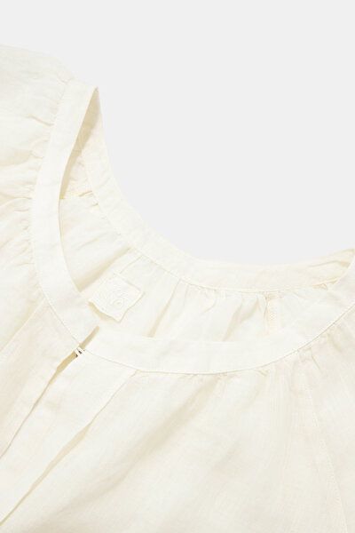 ECRU BASIC / ROUND NECKLINE LONG SLEEVE BLOUSE 9