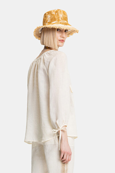 ECRU BASIC / ROUND NECKLINE LONG SLEEVE BLOUSE 3