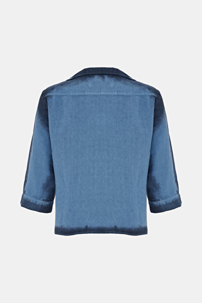 NAVY BLUE V NECK 3/4 SLEEVES BLOUSE 8