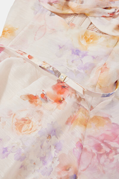 MULTİCOLOR FLORAL PATTERN MİNİ DRESS 4