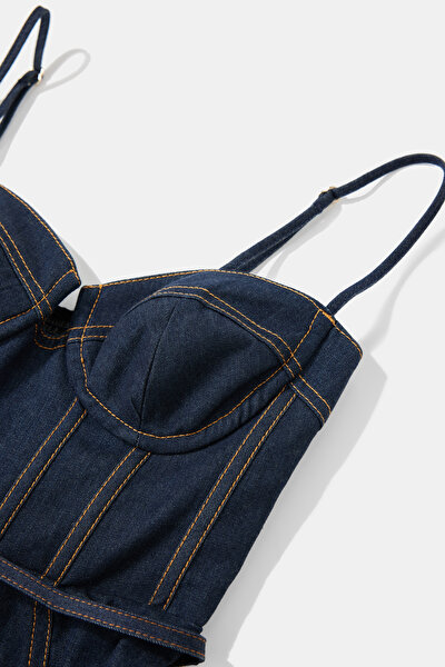 NAVY BLUE MİDİ DRESS 3