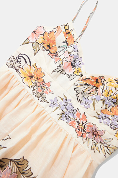 MULTİCOLOR FLORAL PATTERN MİDİ DRESS 3