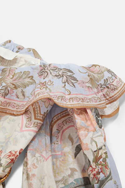 MULTİCOLOR FLORAL PATTERN MİDİ DRESS 5
