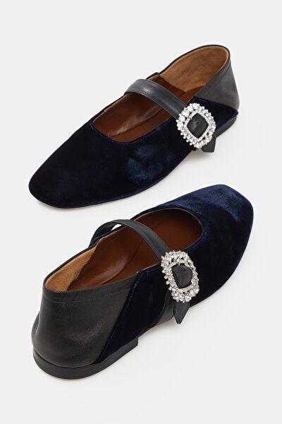 NAVY BLUE FLAT SHOESS 4
