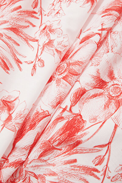 RED FLORAL PATTERN SKIRT 8