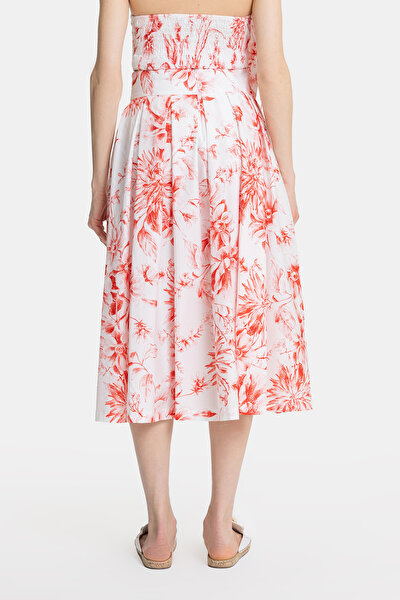 RED FLORAL PATTERN SKIRT 4