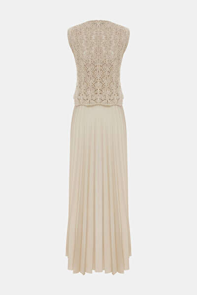 BEIGE SLEEVELESS DRESS 8