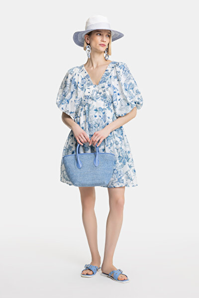 BLUE SHORT SLEEVE DRESS 4