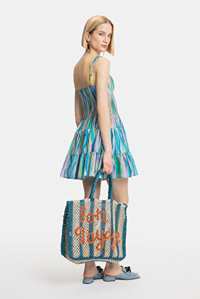 BLUE SLEEVELESS SUSPENDER DRESS 3