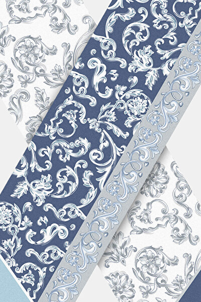 SILVER BAROC DESIGN TWILL FOULARD 3