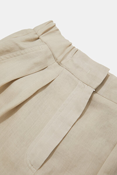 BEIGE WIDE LEG TROUSERS 3