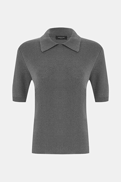 GREY POLO NECK SHORT SLEEVE BLOUSE 4