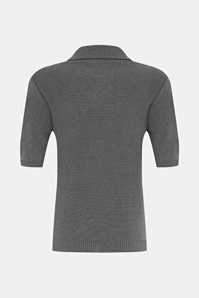 GREY POLO NECK SHORT SLEEVE BLOUSE 5