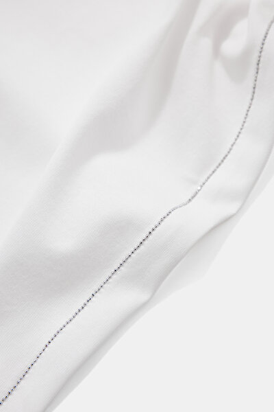 WHITE BASIC / ROUND NECKLINE SHORT SLEEVE TSHIRT 8