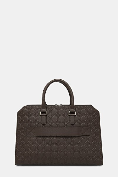 BROWN MONOGRAM LEATHER BAG 4