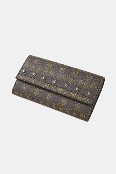 BEIGE MONOGRAM LEATHER WALLET 5