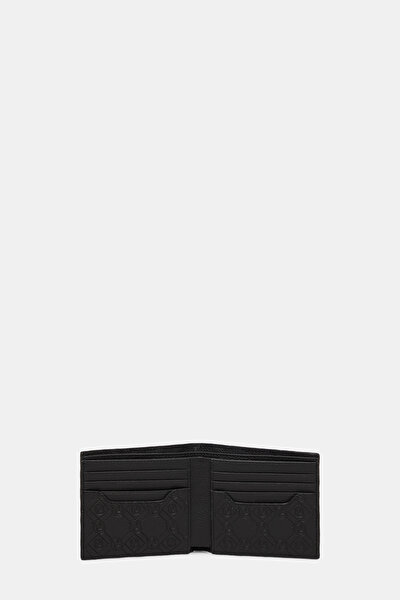 BLACK MONOGRAM LEATHER WALLET 4