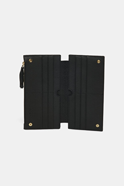 BLACK MONOGRAM LEATHER WALLET 4