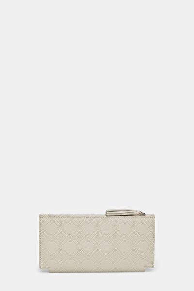 ECRU MONOGRAM LEATHER WALLET 3