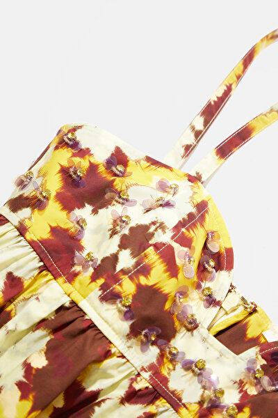 MULTICOLOR FLORAL PATTERN MAXI DRESS 3