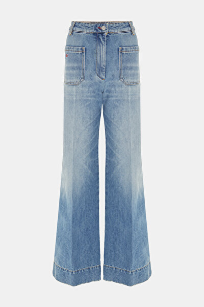 BLUE WIDE LEG TROUSERS 3