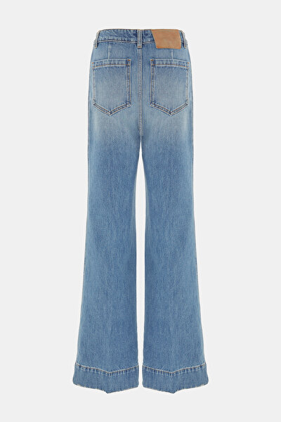 BLUE WIDE LEG TROUSERS 4