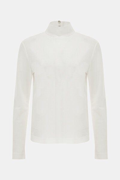 ECRU UPRIGHT COLLAR LONG SLEEVE TSHIRT 4