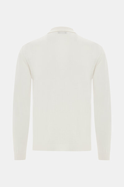 ECRU POLO NECK LONG SLEEVE TSHIRT 5