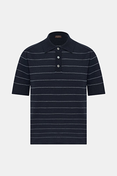 LACİVERT POLO YAKA KISA KOLLU T-SHIRT 4
