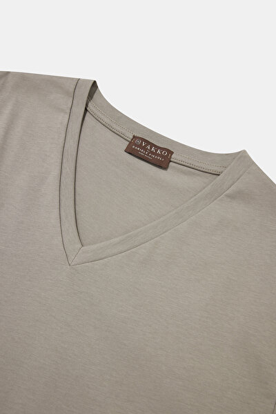 VİZON V YAKA KISA KOLLU T-SHIRT 3