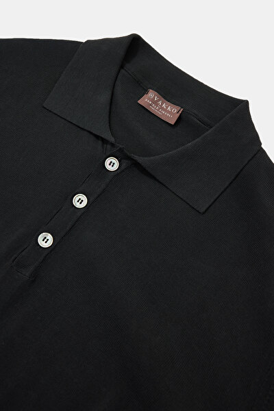 BLACK POLO NECK LONG SLEEVE TSHIRT 3