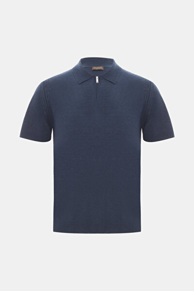 LACİVERT POLO YAKA KISA KOLLU T-SHIRT 4