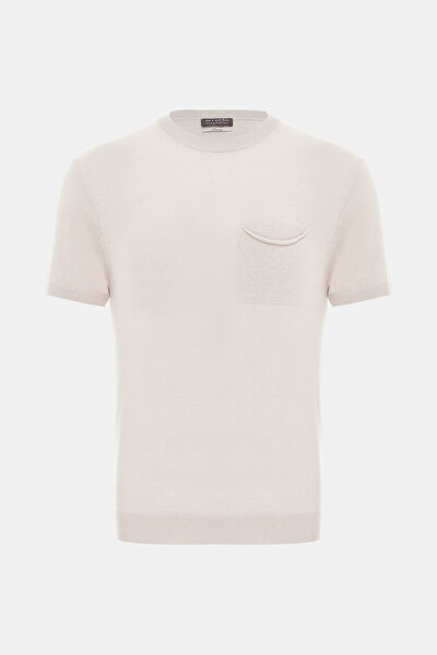 BEIGE BASIC / ROUND NECKLINE SHORT SLEEVE TSHIRT 5