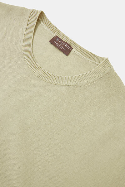 BEIGE BASIC / ROUND NECKLINE SHORT SLEEVE TSHIRT 3