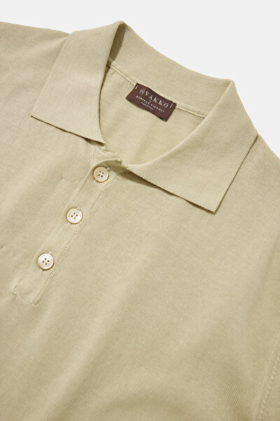 BEIGE POLO NECK SHORT SLEEVE TSHIRT 3