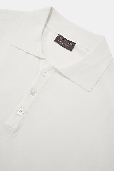 ECRU POLO NECK SHORT SLEEVE TSHIRT 3