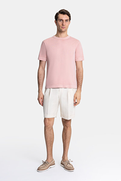 PEMBE O YAKA KISA KOLLU T-SHIRT 3