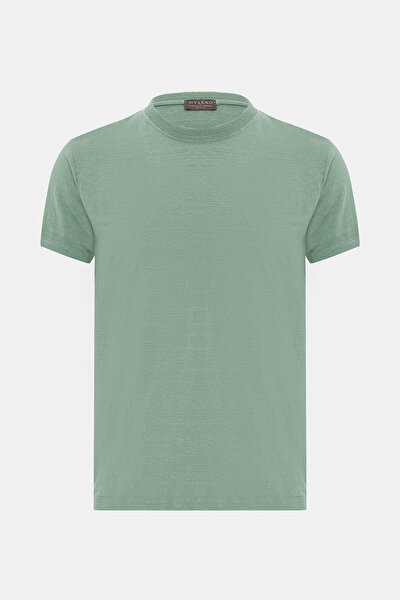AÇIK YEŞİL O YAKA KISA KOLLU T-SHIRT 5