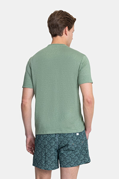 AÇIK YEŞİL O YAKA KISA KOLLU T-SHIRT 3