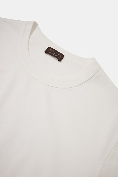 BEYAZ O YAKA KISA KOLLU T-SHIRT 3