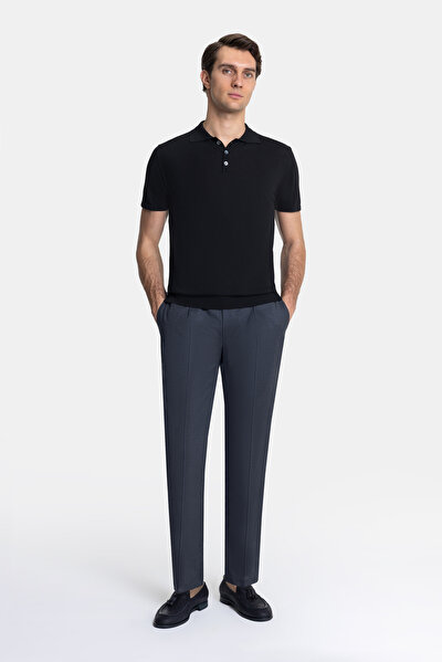 BLACK POLO NECK SHORT SLEEVE TSHIRT 4