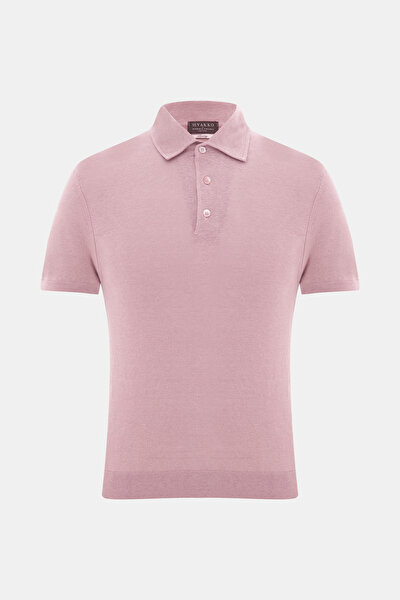 GÜL KURUSU POLO YAKA KISA KOLLU T-SHIRT 4