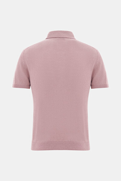 GÜL KURUSU POLO YAKA KISA KOLLU T-SHIRT 5