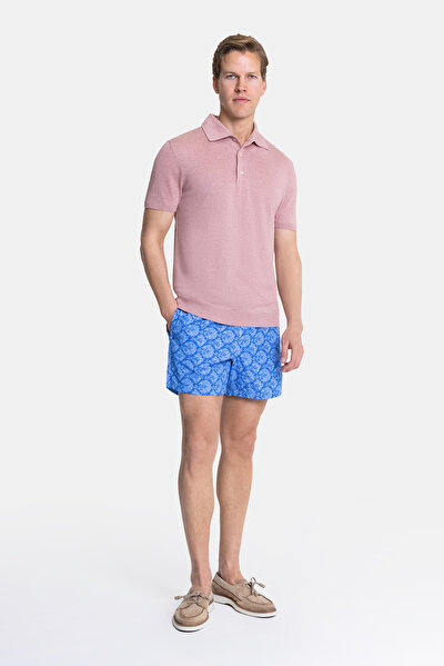 GÜL KURUSU POLO YAKA KISA KOLLU T-SHIRT 3