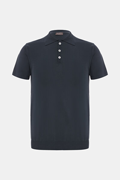 NAVY BLUE POLO NECK SHORT SLEEVE TSHIRT 4