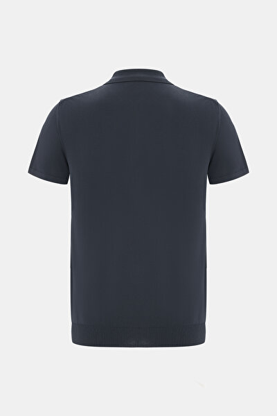 NAVY BLUE POLO NECK SHORT SLEEVE TSHIRT 5