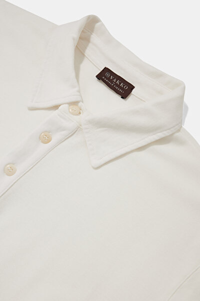BEYAZ POLO YAKA KISA KOLLU T-SHIRT 3