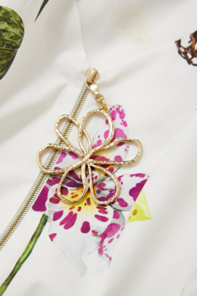 MULTİCOLOR FLORAL PATTERN MİDİ DRESS 4