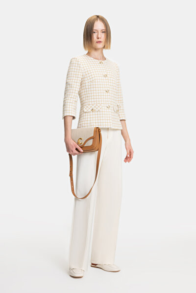 MUSTARD BASIC / ROUND NECKLINE JACKET 4