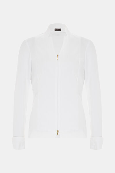 WHITE V NECK LONG SLEEVE BLOUSE 4